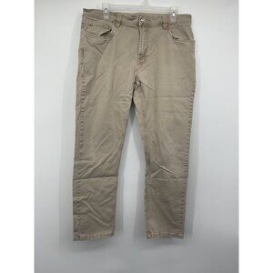 Izod Mens 34x30 Stretch Straight Fit Khaki Jeans Pants